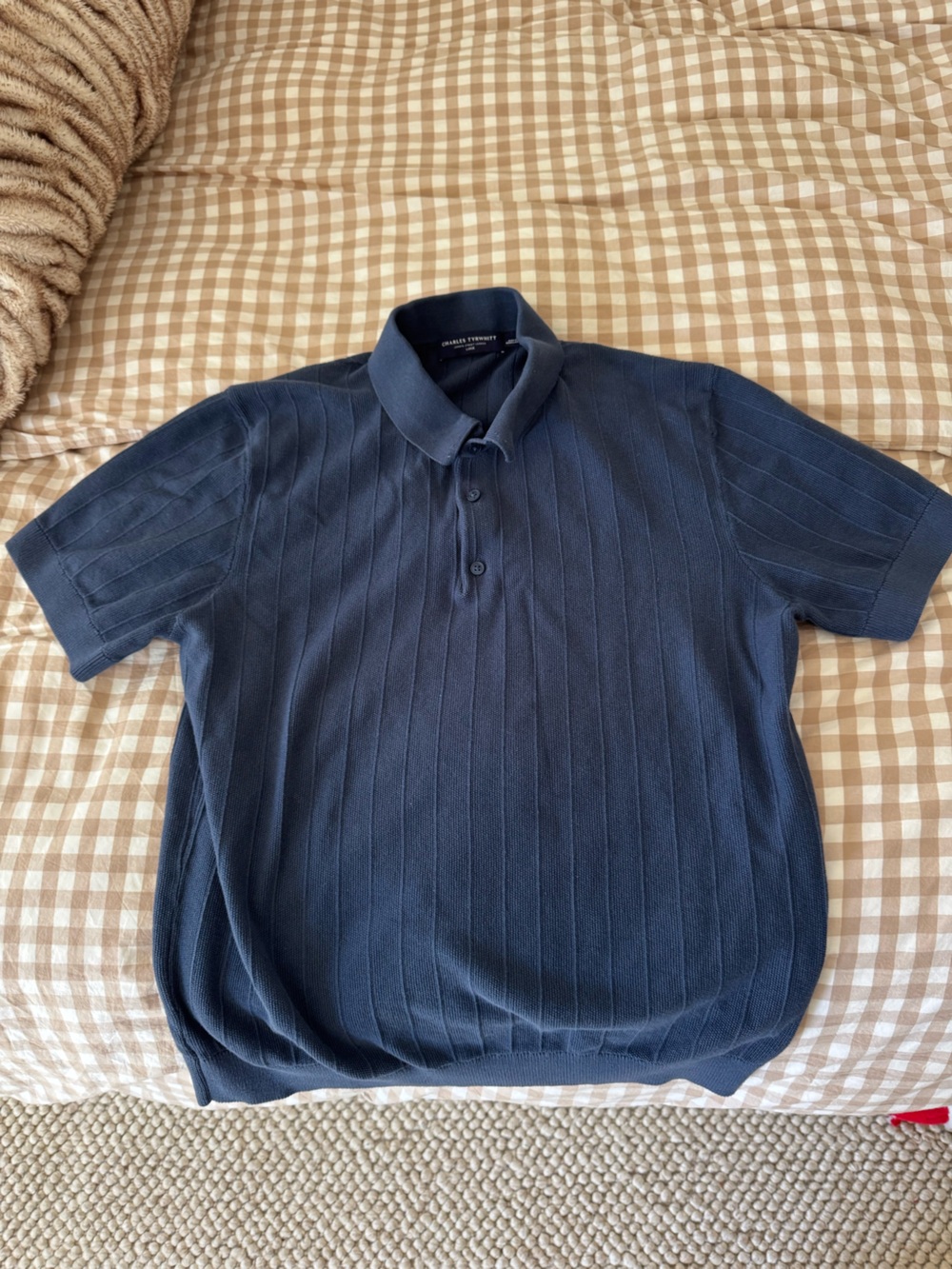 Charles Tyrwhitt Navy Short-Sleeve Polo Shirt
